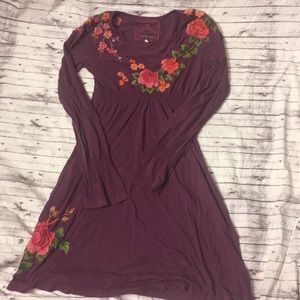 Johnny Was Bell Long Sleeve Dress Purple Boho